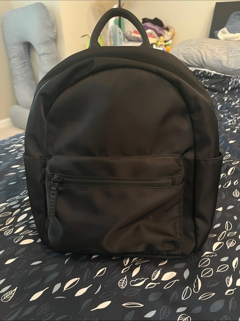 Everyday Black Women's Backpack - Minimal Nylon Carryall